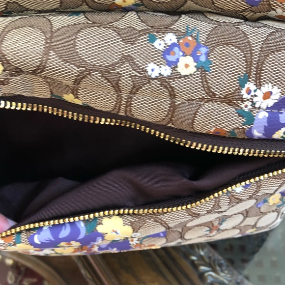 2pcs authentic Coach floral quilted backpack+walle - Picture 7 of 8